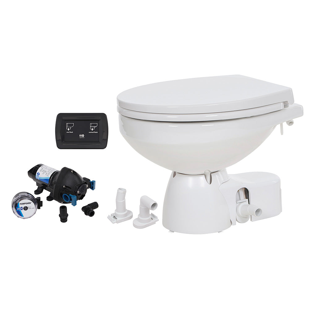 Jabsco Quiet Flush E2 Raw Water Toilet Regular Bowl - 12V  Soft Close Lid [38245-4192RSP]