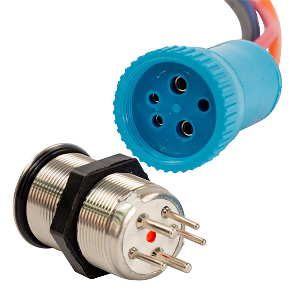 Bluewater 22mm Push Button Switch - Off/On Contact - Blue/Red LED - 4' Lead [9059-1113-4]