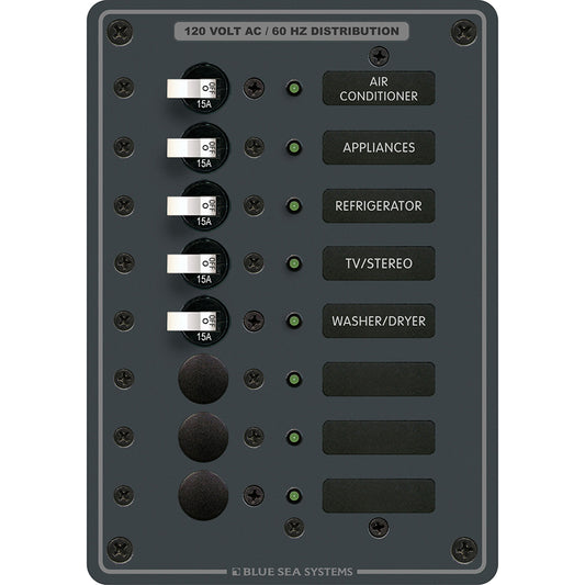 Blue Sea 8059 AC 8 Position Toggle Circuit Breaker Panel [8059]