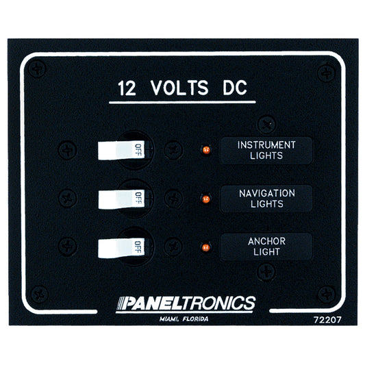 Paneltronics Standard DC 3 Position Breaker Panel w/LEDs [9972207B]