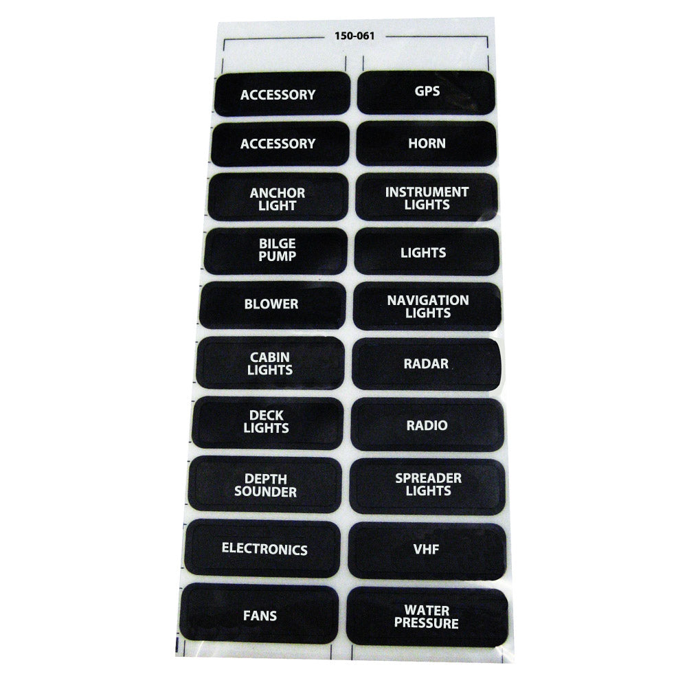 Paneltronics DC-20 Assorted Label Sheet [150-061]