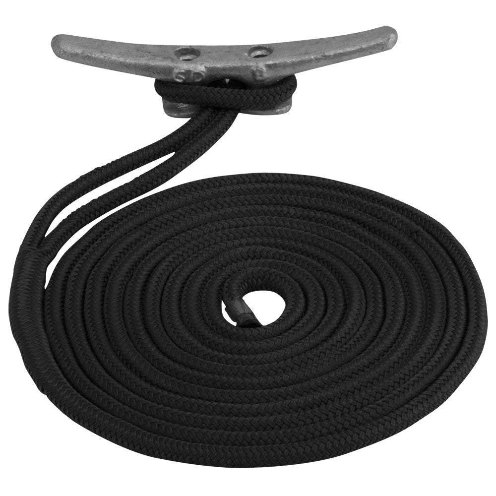 Sea-Dog Double Braided Nylon Dock Line - 1/2" x 30 - Black [302112030BK-1]