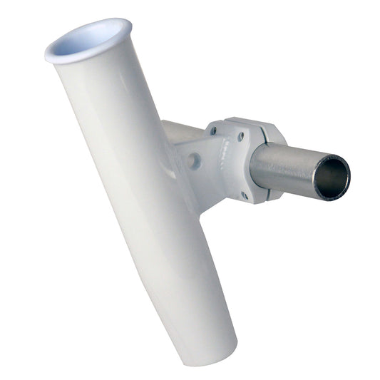 C. E. Smith Aluminum Horizontal Clamp-On Rod Holder 1-5/16" OD White - Powdercoat w/Sleeve [53711]