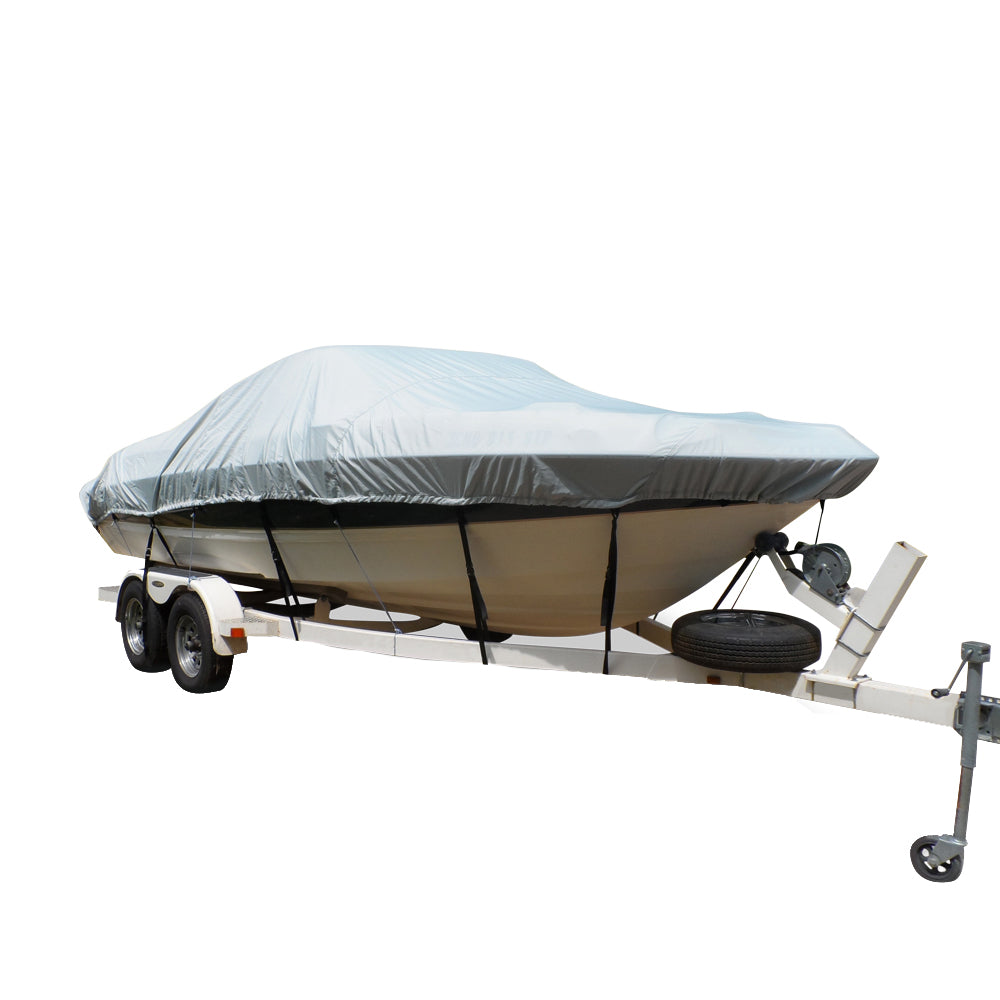 Carver Flex-Fit PRO Polyester Size 4 Boat Cover f/V-Hull  Tri-Hull Boats I/O or O/B - Grey [79004]